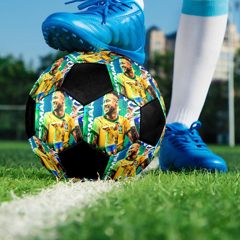 Neymar Soccer Ball Size 5 Colorful Machine Stitched PVC Competition Ready Durable High-Bounce