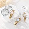 Fashion High Quality Men Women's Stainless Steel Square Round Shiny Zircon Watch Bracelet For Friend Birthday DIY Jewelry Gift