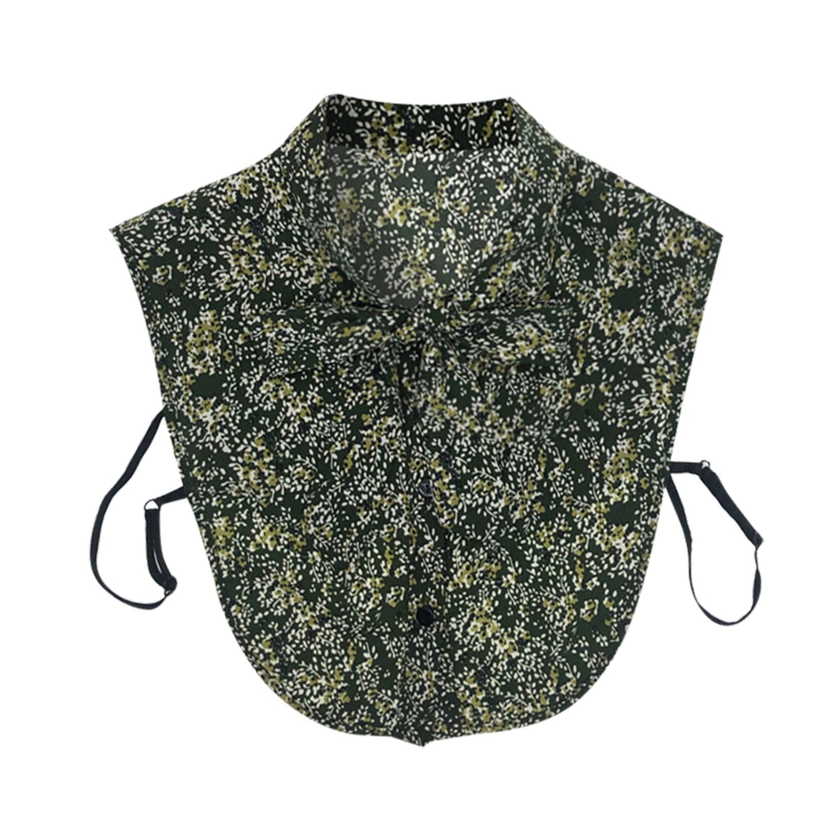 

(SU)Съемная блузка с искусственным воротником, полурубашки с воротником-стойкой, накладной воротник для женщин 5.5CMX42CM зелёный