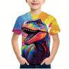 Clothing for Boys Cartoon Dinosaur 3D Print Graphic T Shirts Summer Daily Casual Tee Top Clothes for Children T-Shirts for Boys
