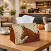 1pc Vintage Nature Tissue Box - Horse Rose Napkin Storage Box, Suitable for Rolls/facial Tissues/single Sheets, Multi-functional Storage Box for Home/