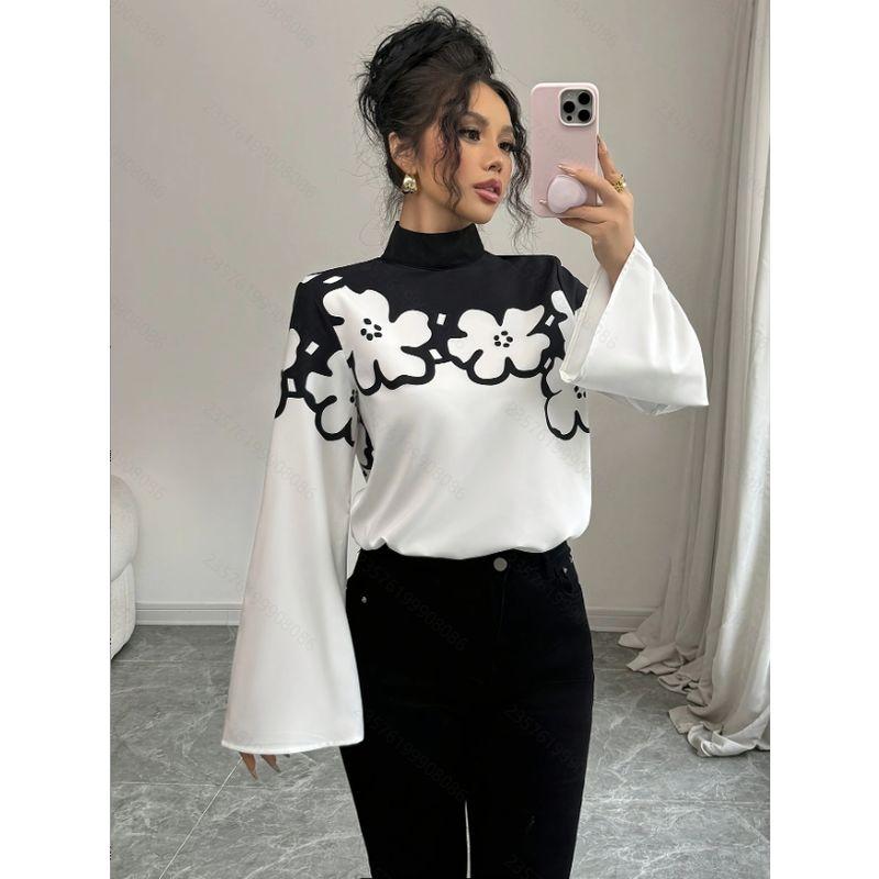 

Модный стиль Лето Новое поступление Средней длины Длинная Белая рубашка для женщин Стильная Нишевая Свободная большого размера Повседневный топ Black and White S