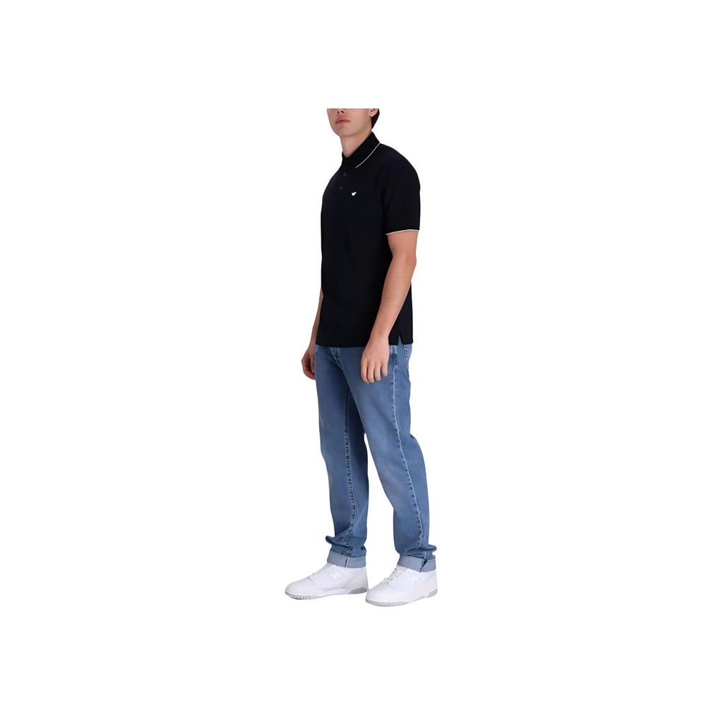 Emporio Armani SS23 Solid Color Logo Embroidered Short Sleeve Polo Shirt Men tops Navy-Blue 3R1F70-1JTKZ-09I8