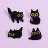 Cartoon Black Cats Enamel Pins Funny Floral Animal Lapel Badges  Best Friends