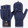Fashion Thick Winter Knitted Gloves Keep Warm Solid Color Touchscreen Gloves Fingerless Flip Gloves Winter