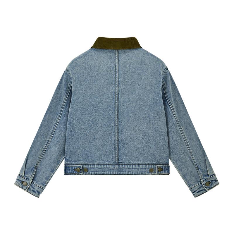 ELLE KIDS Mädchen Retro Cordkragen Jeansjacke
