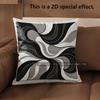 2D Abstract Black And White Geometric Pillow Covers Pattern Cushion Cover Suitable For Sofa Bedroom Car Pillow Cover