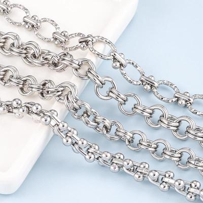 Mehrstilige Hufeisen- und Doppelschleifen-Kette aus Edelstahl für DIY-Halsketten und Armbänder