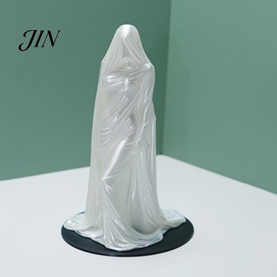 Bookshelf Entrance Decor 3D Printed Veiled Goddess Sculpture, Mysterious Female Figurine with Robe, Dark Gothic Sculpture Home Statue for Desk