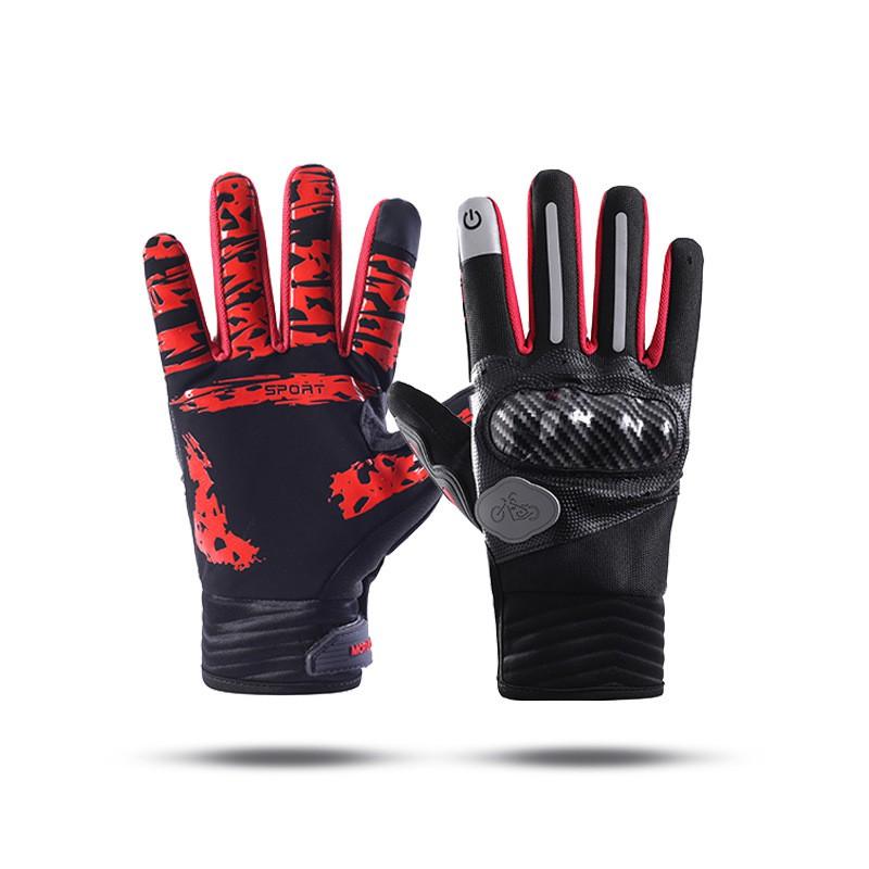 Motorcycle Riding Gloves Winter Warm Windproof Anti-Slip Touchscreen Full Finger Off-Road Racing Outdoor Sports