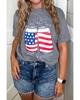 Azura Exchange Gray USA Flag Drink Cans Slogan Graphic Tee