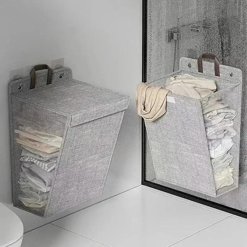 Household Storage Foldable Laundry Basket Multifunctional Storage Wall-mounted Laundry Basket Sundries Storage Accessories