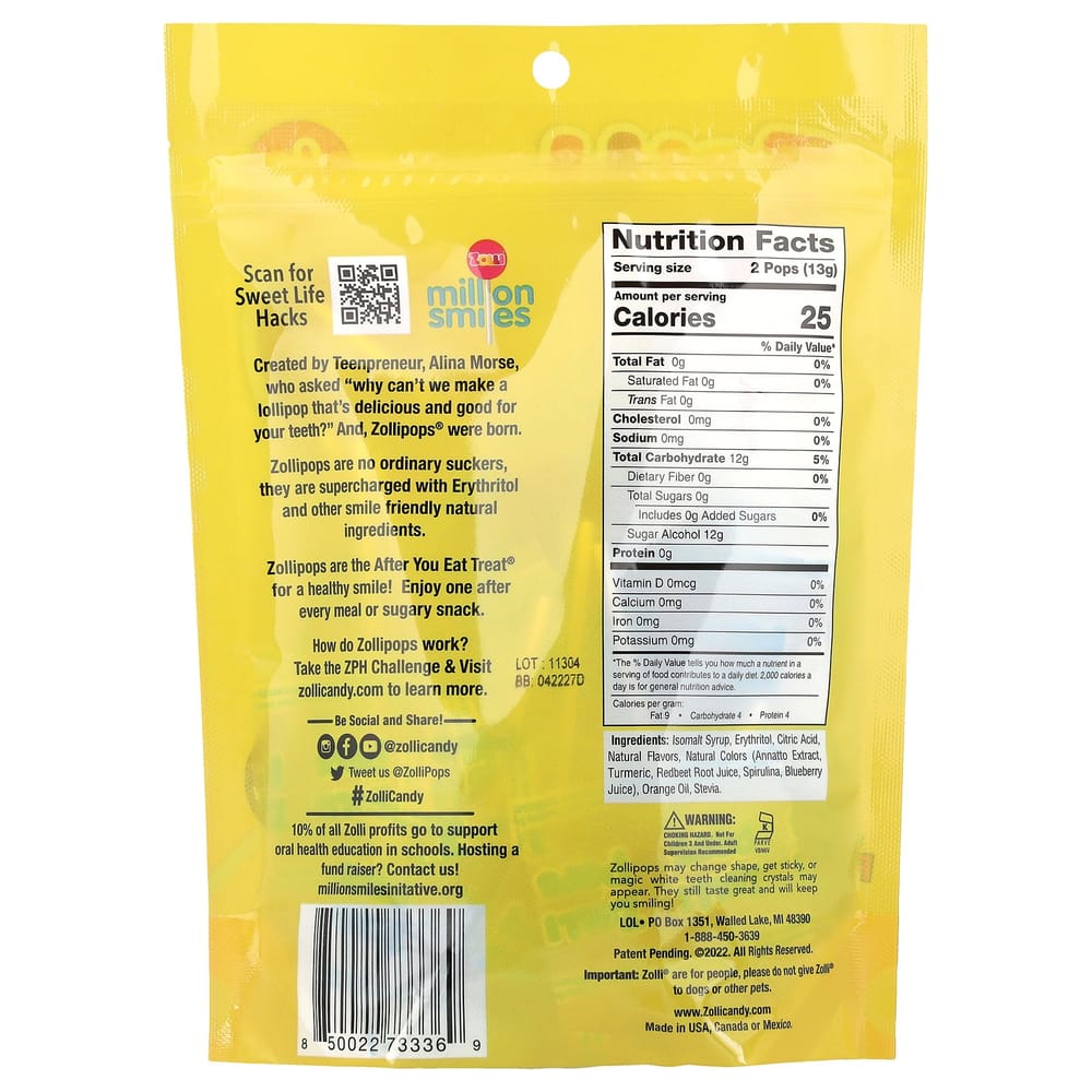 iHerb Zollipops Keto Pops Fruit 147g (5.2oz)