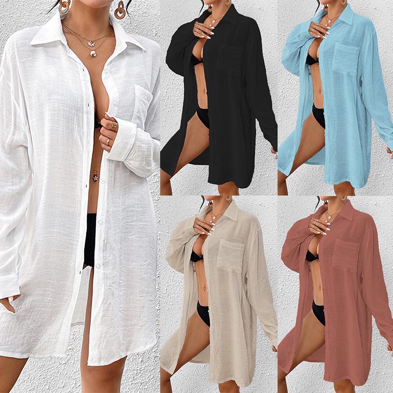 Elegant Knit Hooded Beach Cover-up: Long Sleeve Dress & Cardigan