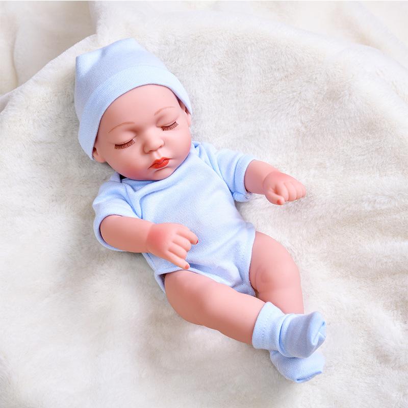 Mini 11-inch Reborn Doll with Closed Eyes, Simulation Baby Doll for Little Girls, Early Education Sleeping Doll