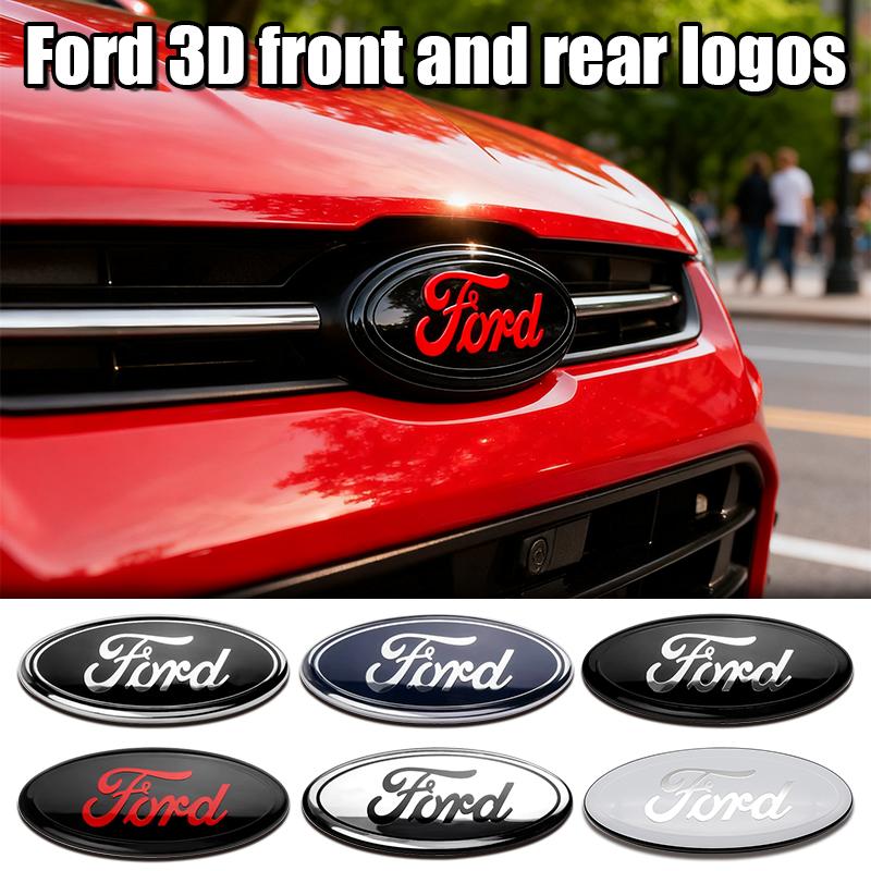 12.5-22.5cm ABS Chrome 3D Car Front Grill Emblem Hood Decal For Ford Focus Kuga Ranger Mondeo Fiesta S-MAX Auto Badge Luxury Pro