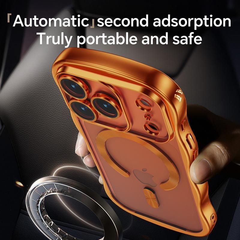 Plating Wavy Frame Magnetic Phone Case For iPhone 17 Pro Max 16 15 14 13 Electroplated Silicone Bumper Shockproof Clear Soft Cover