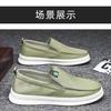 2025 Summer Ice Silk Canvas Men's Shoes Old Beijing Cloth Shoes Lightweight Trend Casual Shoes One Pedal Lazy Canvas Shoes