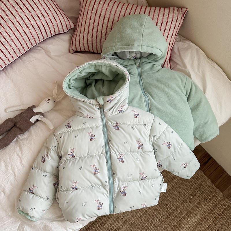 Autumn and Winter Double-sided Down Cotton Jacket, Children's Thick and Plush Children's Clothing, Short Jacket, Jacket