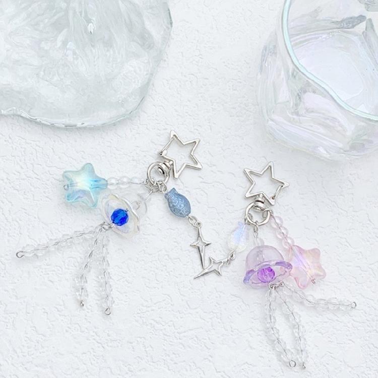 Stylish Jellyfish Starfish Fish Beaded Keychain Charm With Acrylic Bag Pendant Keychain Keyring for Elegant Women