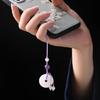 Unique White Jade Buckle Jade Keyrings Charm Vintage Phone Strap Chain Ornament