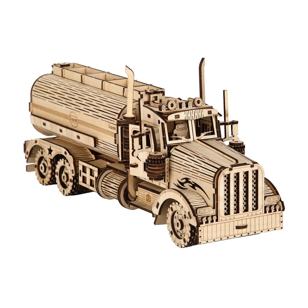 oil tank truck 3D Wooden Puzzle, Scale Model,DIY Model Kit, Handcraft Gift,Home Decoration,Mechanical Model Kit, Building Toy