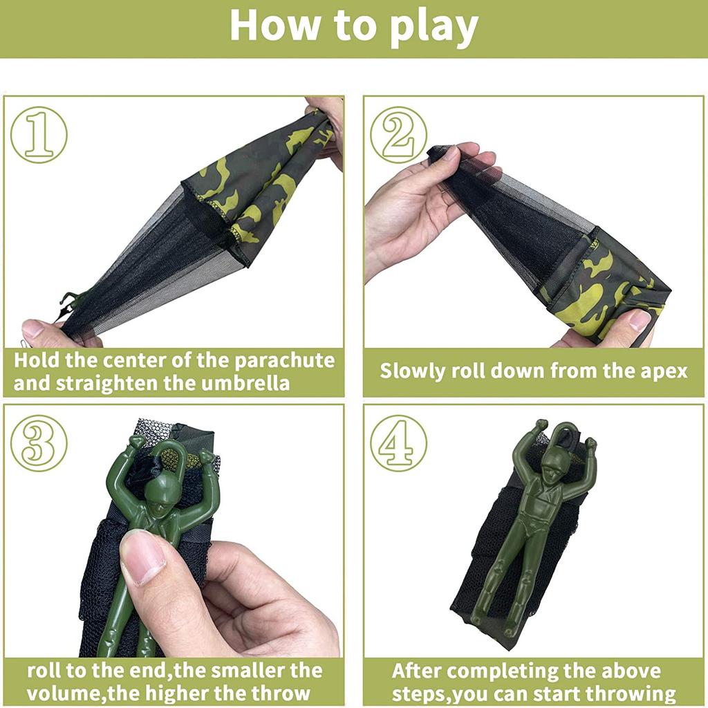 5pcs/lot Parachute Toy  No Tangle Throw Parachute Men Outdoor Sport Toy Children Paratrooper Toy Hand Throw Parachute Army Man