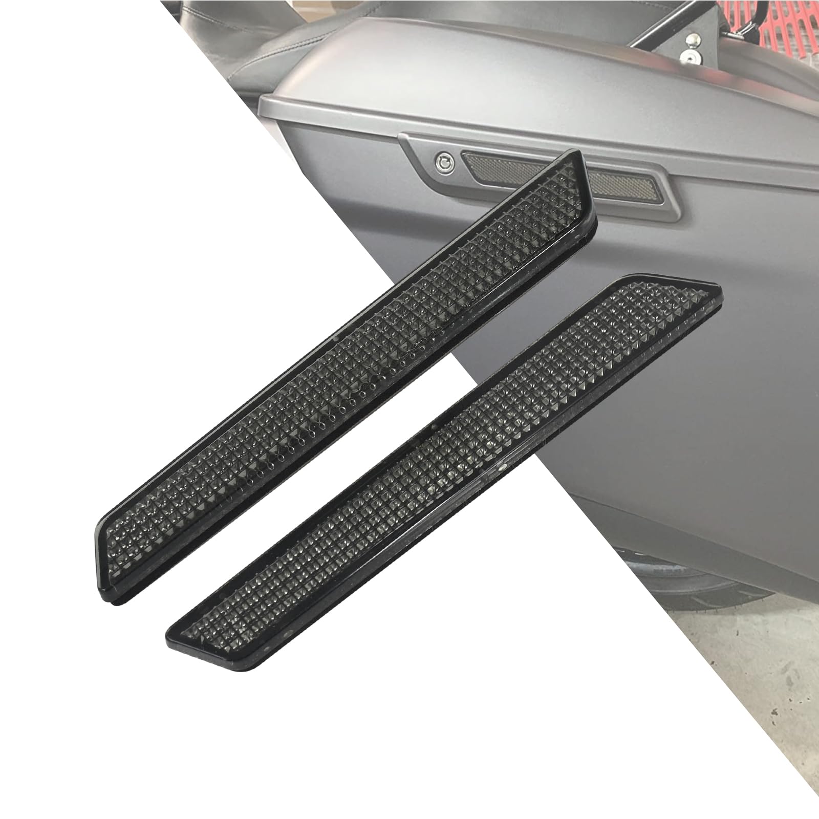 HDBUBALUS Motorcycle Latch Cover Reflector Saddlebag Reflector Reflector Side Visibility