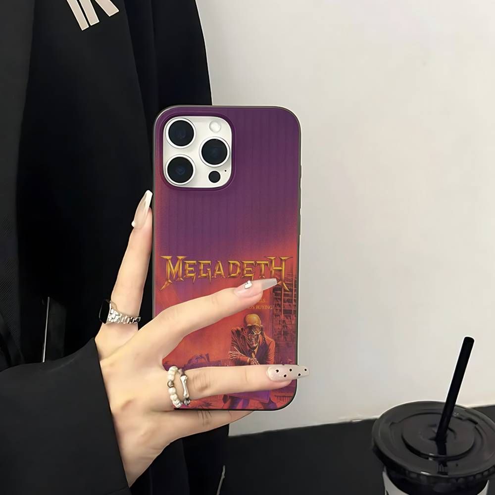 Music Band M-Megadeth For IPhone 16 15 11 12 13 14 17 Pro Max PLUS Pro Soft Corrugated Silicone Back Phone Case