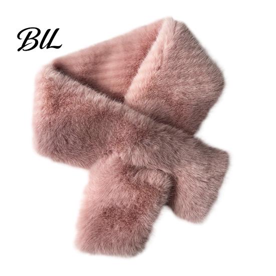 Heat Storage Neck Protection Women Imitation Mink Fur Scarf, Thickened Soft Plush Thermal Winter Wrap Warmer, Cold Weather Elegant Shawl Accessory for