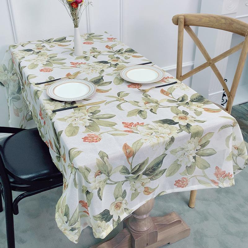 Rural Pastoral Polyester And Linen Printed Tablecloth Household Coffee Table Rectangular Dining Table Cloth