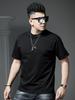 European Style Trendy Letter Print Short-Sleeve T-Shirt for Men, Summer Loose Fit Half-Sleeve Tee, Men's Round Neck Casual Top