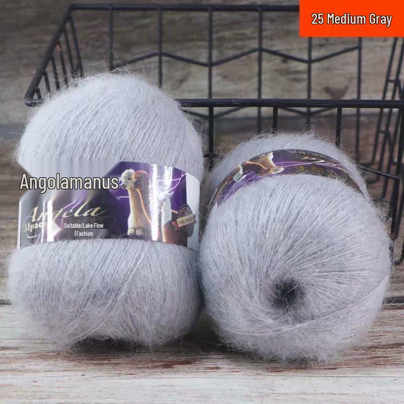 Angora Mohair Yarn - 42g Fine Long-Hair for Crochet, Knitting & Machine Use, Ideal for Coats & Shawls, Free Shipping