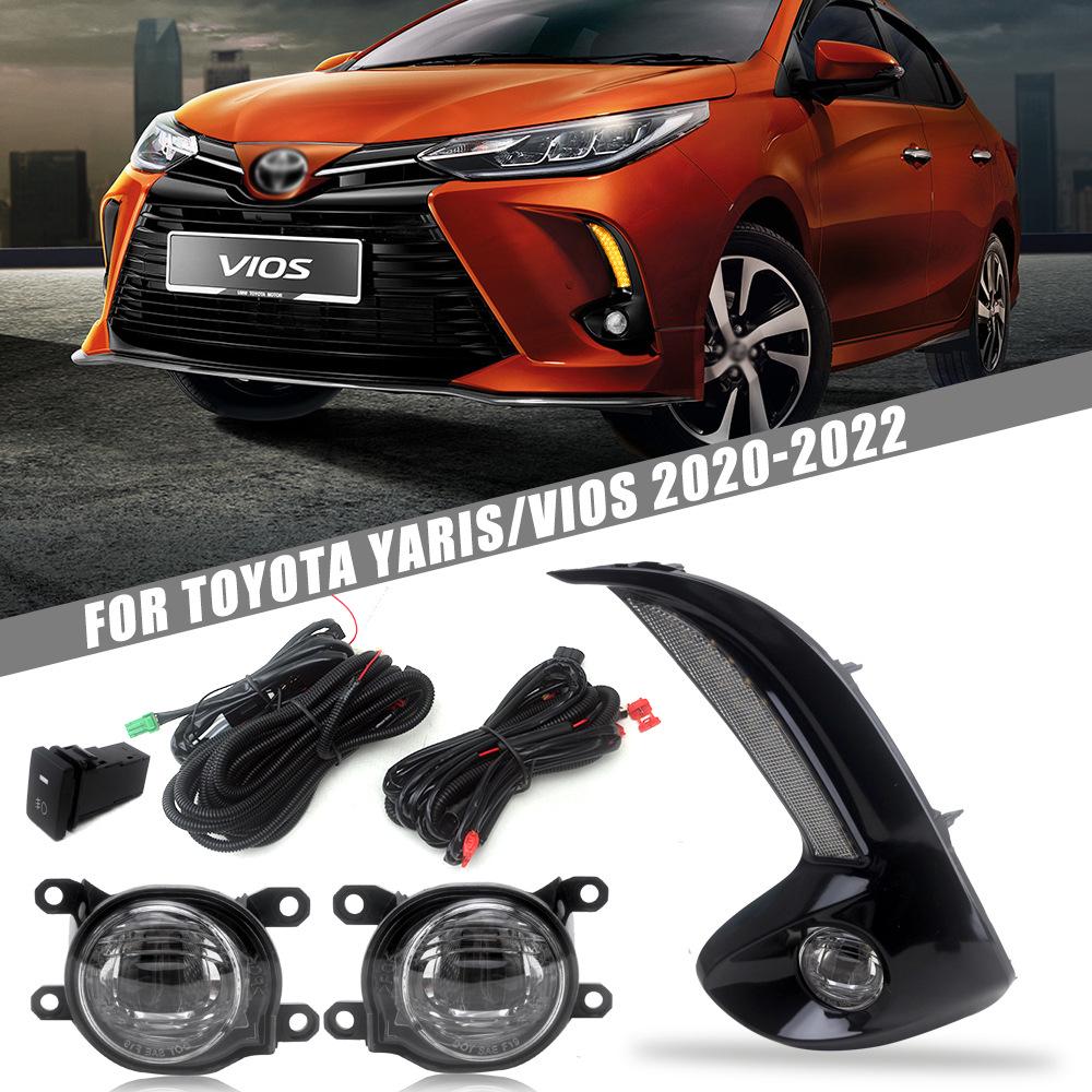 Compatible with 2021 Toyota Vios Fog Lights: Headlight, Bumper, DRL, and Assembly Set