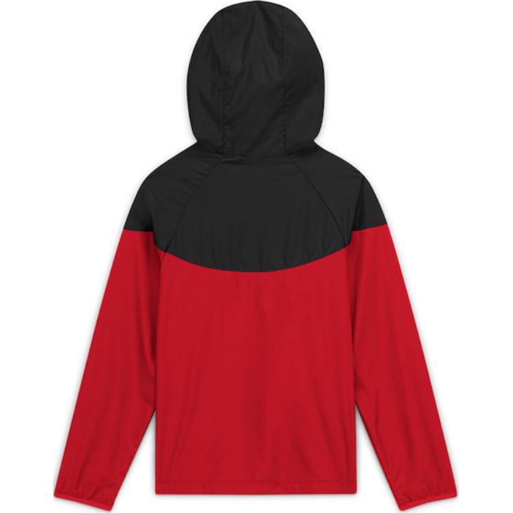 Nike Sportbekleidung Windrunner Logo Print Color Block Kapuzenjacke Kinderjacken University-Red CU9301-011