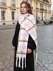 Fashion Plaid Print Scarf Tassels Shawl For Women Winter Warm Wraps Thick Pashmina Muffler Outdoor Coldproof Shawl  Scarves