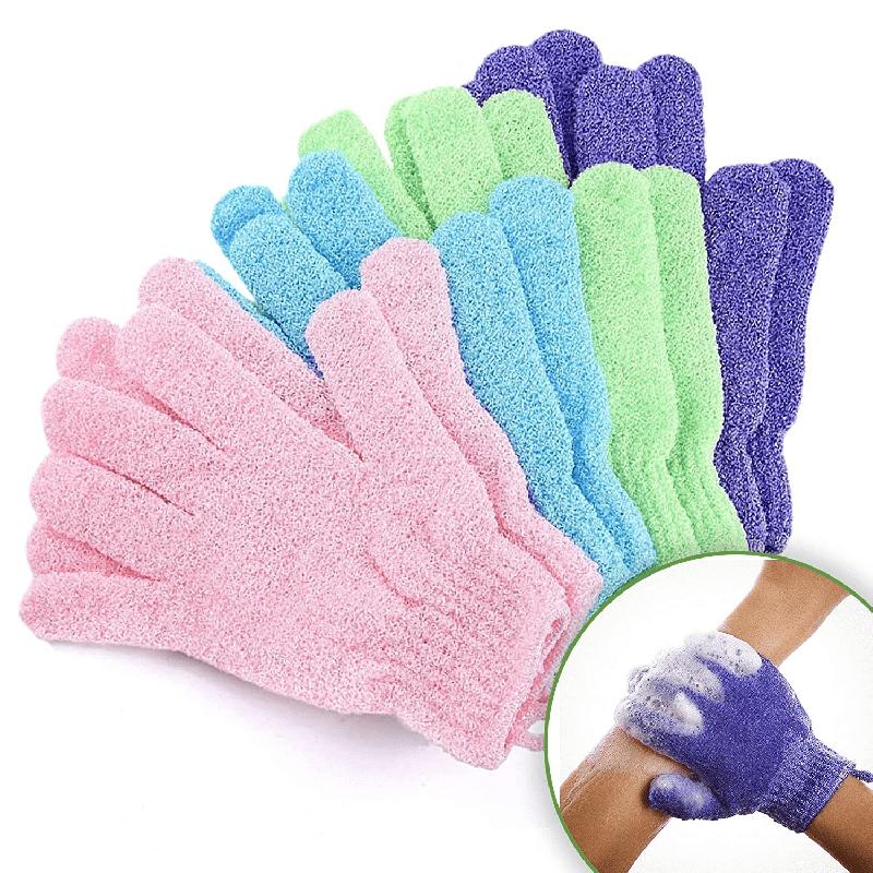 2pcs Double Sided Frosted Exfoliating Shower Gloves, Shower Specific Strong Mud And Ash Scrubbing, Unisex Shower Gloves