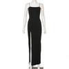 Summer Split Slim Fit Backless Black Sexy Dress Women Sleeveless Strapless Elegant Party Dresses Women Vintage Fashion Club Evening Red Dress 25771