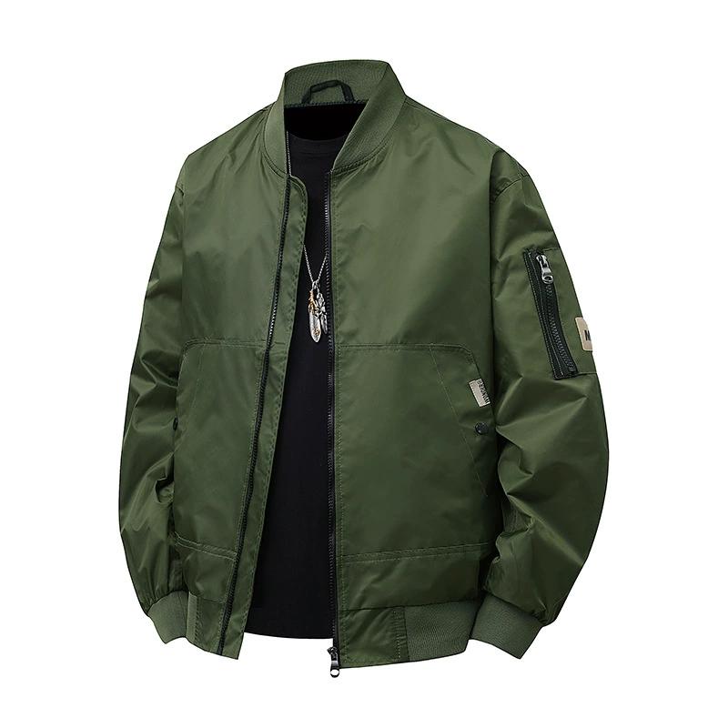 

Куртка мужская молодежная бейсбольная воротник, облегающая мотоциклетная, красивая мужская куртка XXL зелёный