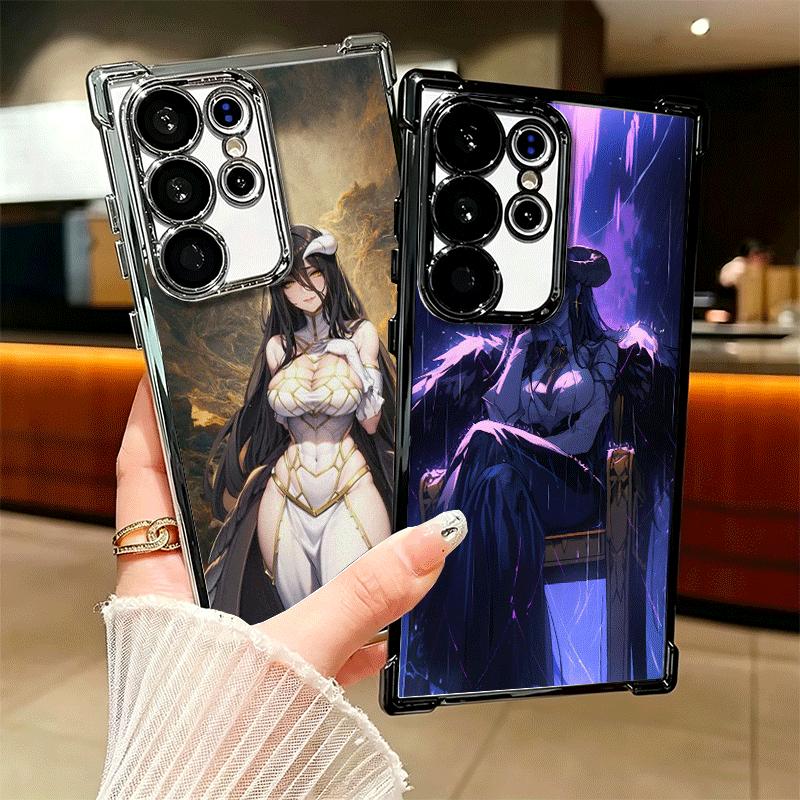 Albedo O-Overlords Anime Plating Phone Case For Samsung Galaxy S24 S25 FE S26 Edge S23 Ultra S22 S21 Plus S20 Anti-Fall Airabag