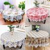 Round Tablecloth Pvc Waterproof Oilproof Dustproof For Home Kitchen Dinner Party Use