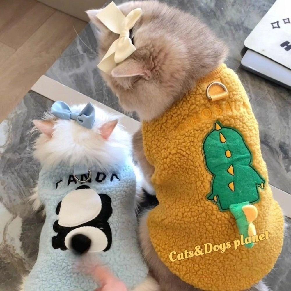 Creative Cat Sweater Soft Thickened Dog Jacket Windproof Cartoon Pet Clothes Winter