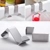 2PC Silver White Steel Kitchen Cabinet Draw Over Door Hook Clothes Hanger Holder
