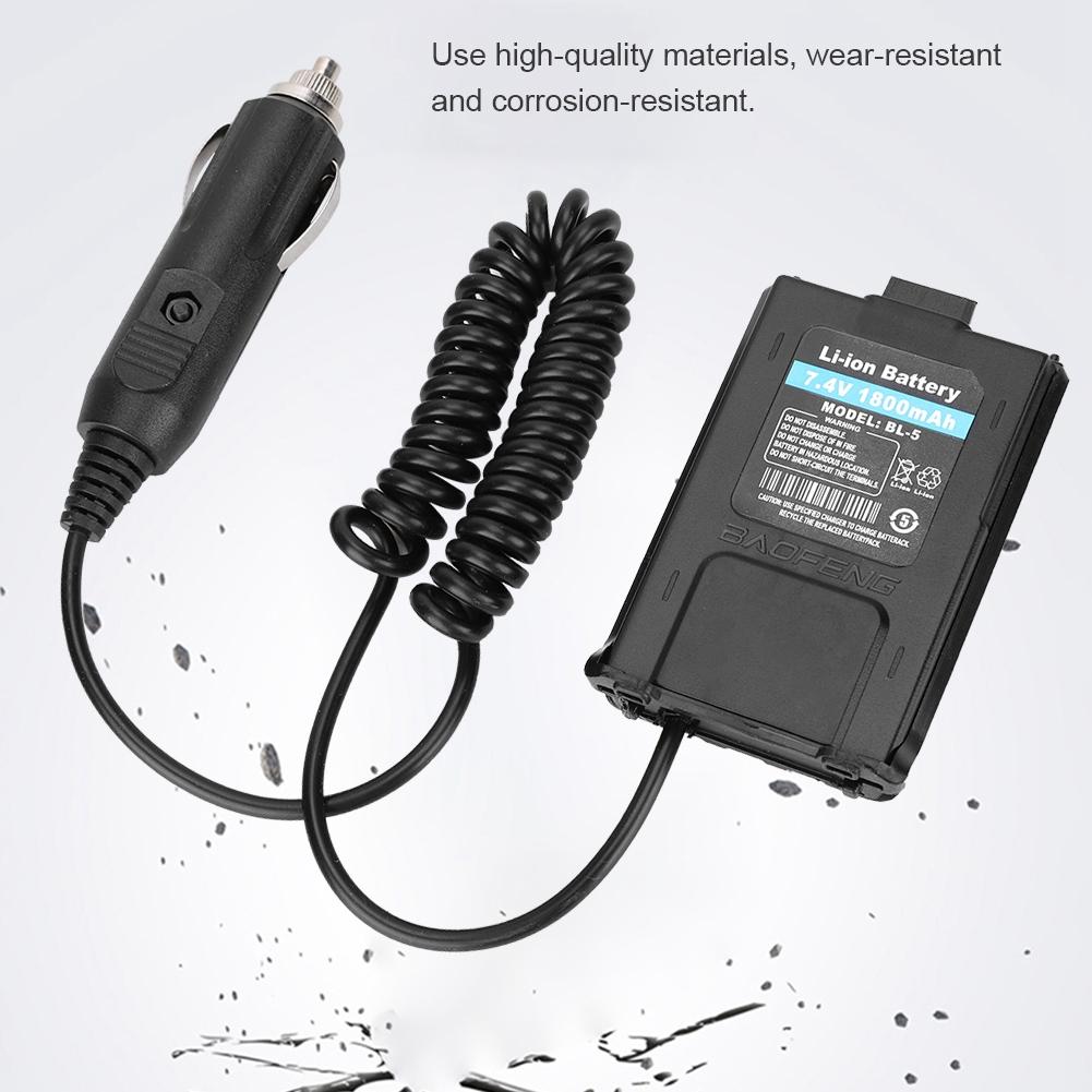 12V Car Charger Adaptor for Baofeng UV 5R Radio Walkie Talkie Car Battery Eliminator