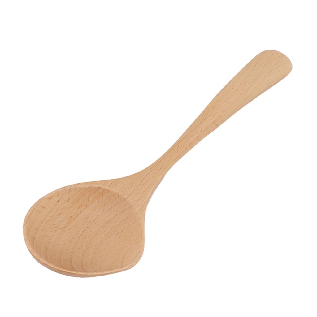 Wooden Soup Spoon Fine Polishing Handcrafted High Temperature Resistant Long Handle Wooden Spoons for Restaurant