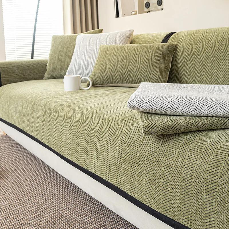 Versatile Sofa Cushion Cover Skin Friendly Chenille Fabric Anti Slip Sofa Cover Simple and Fashionable Suitable for All Seasons