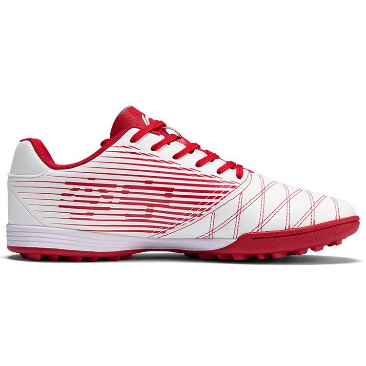 Li Ning TF Turf Artificial Turf Synthetic Leather Slip Resistant Abrasion Resistant Soccer Shoes Men's White Red ASTQ005-1