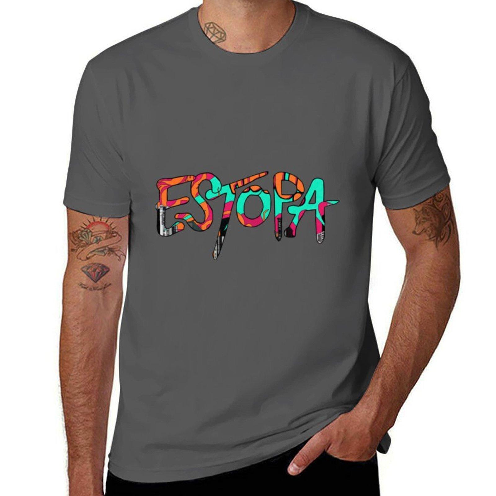 

E S T O P A (Fire) T-Shirt cotton tshirt 100% anime t shirts for man T-Shirt 4XL