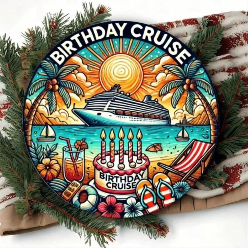 Metal Wall Art Tropical Birthday Nautical Round Home Decor Room Party