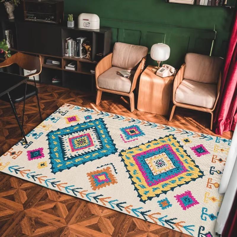 Bohemian Praní v pračce Koberec do obývacího pokoje Měkký Protiskluzový Etnický styl Koberec do ložnice Šatna Skládací Domácí dekorace